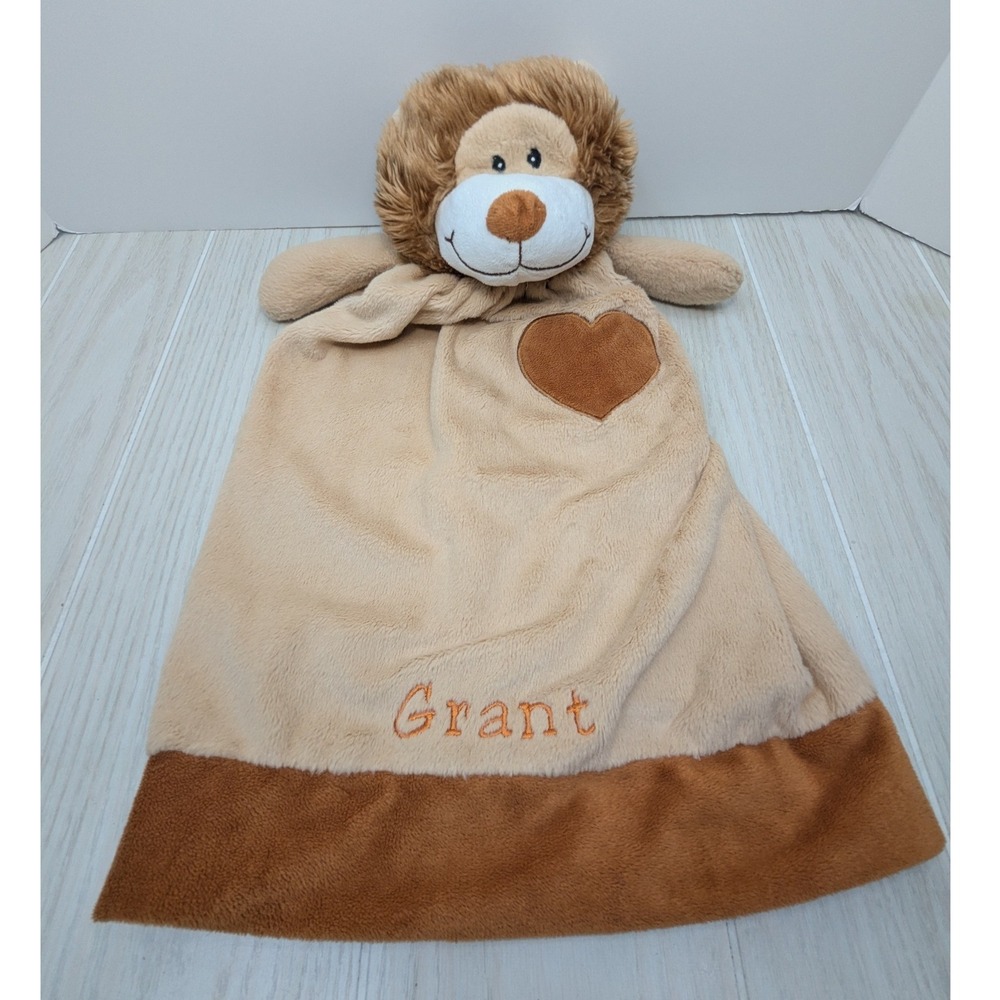 Creature Comforts Lion Lovey Tan Brown Personalized Grant Plush Security Blanket